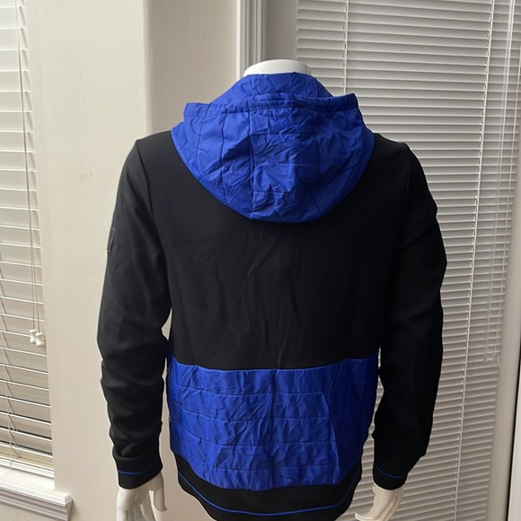 Kors X Tech Color Block Full Zip Drawstring Mixed Media Attached Hood Jacket - Picture 11 of 15